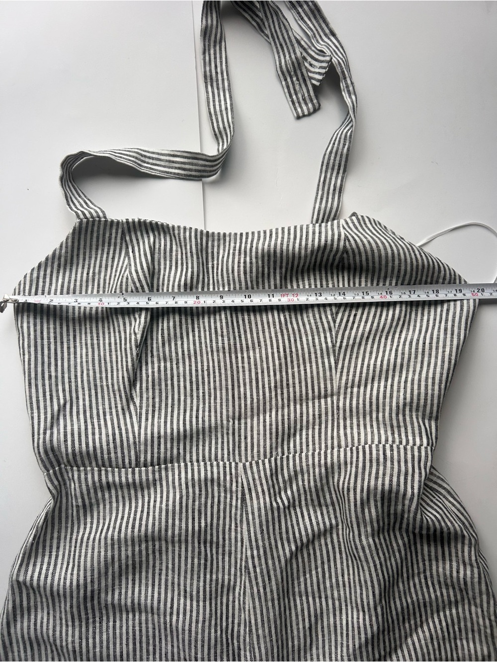 Reformation Autumn Linen Jumpsuit Vineyard Stripe Open Back Wide Leg Size 12 NWT - Picture 4 of 11